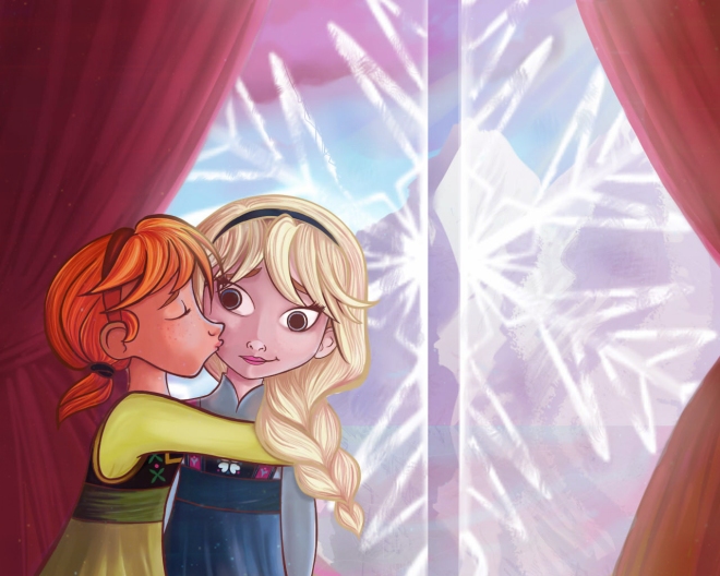 Sisters Frozen Snowflake Window